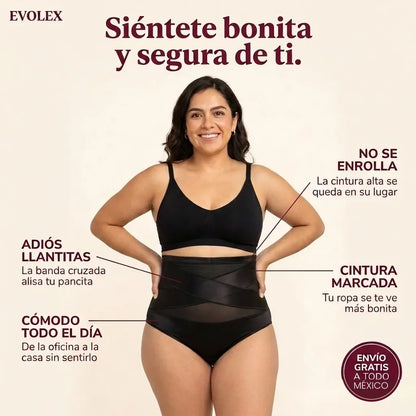 Calzón moldeador de cintura alta, control de abdomen sin costuras - EVOLEX
