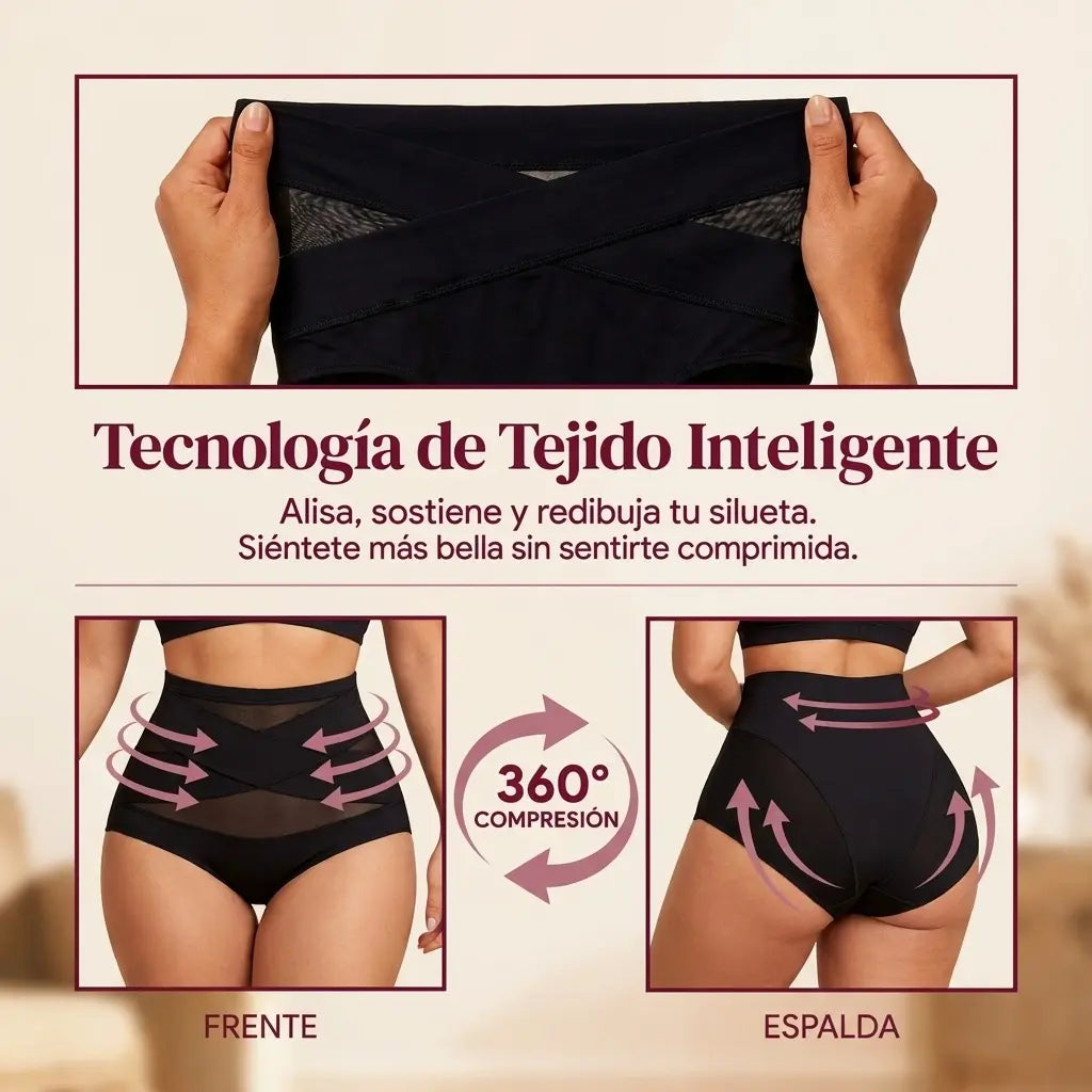 Calzón moldeador de cintura alta, control de abdomen sin costuras - EVOLEX