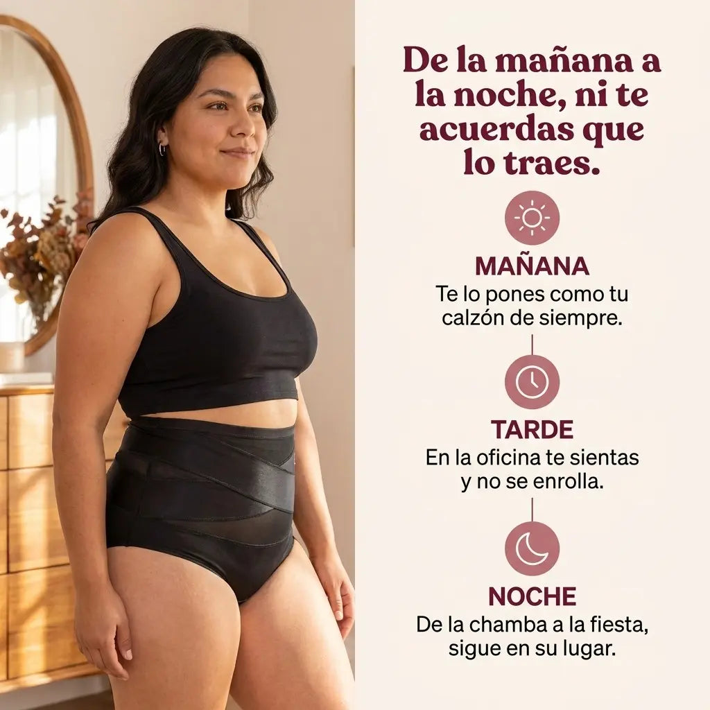 Calzón moldeador de cintura alta, control de abdomen sin costuras - EVOLEX