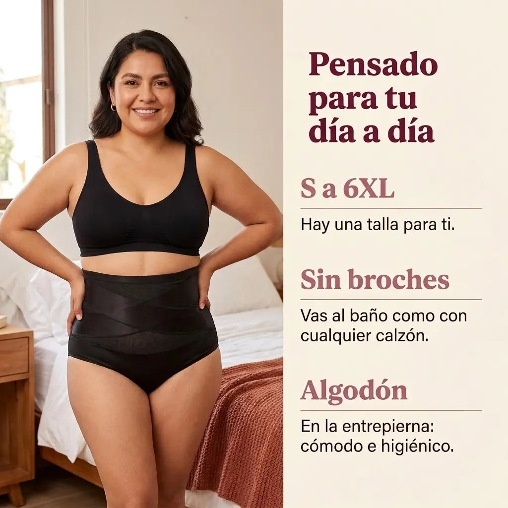Calzón moldeador de cintura alta, control de abdomen sin costuras - EVOLEX