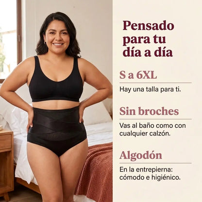 Calzón moldeador de cintura alta, control de abdomen sin costuras - EVOLEX